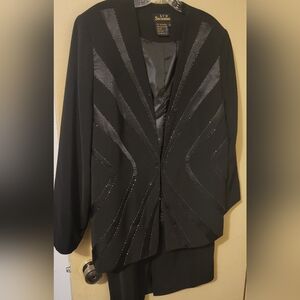 2pc Black Skirt Suit Plus Size